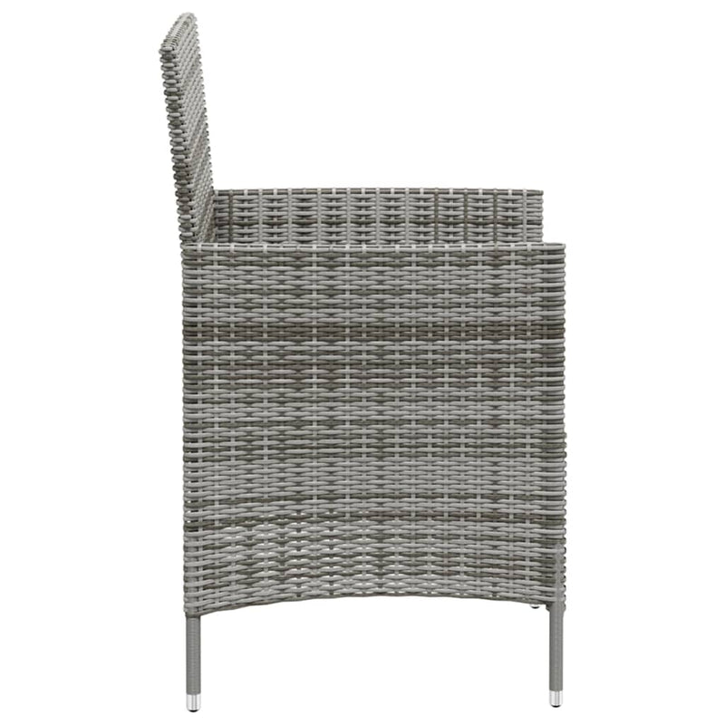 vidaXL Garden Chairs with Cushions 2 pcs Poly Rattan Grey
