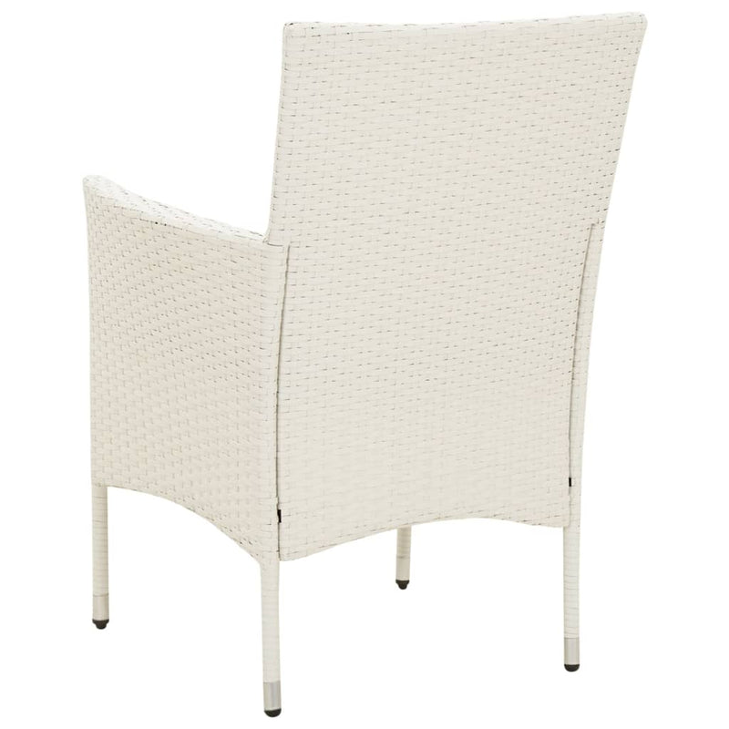 vidaXL Garden Chairs with Cushions 4 pcs Poly Rattan White