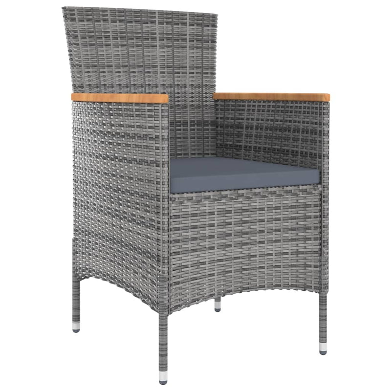 vidaXL Garden Dining Chairs 4 pcs Poly Rattan Grey