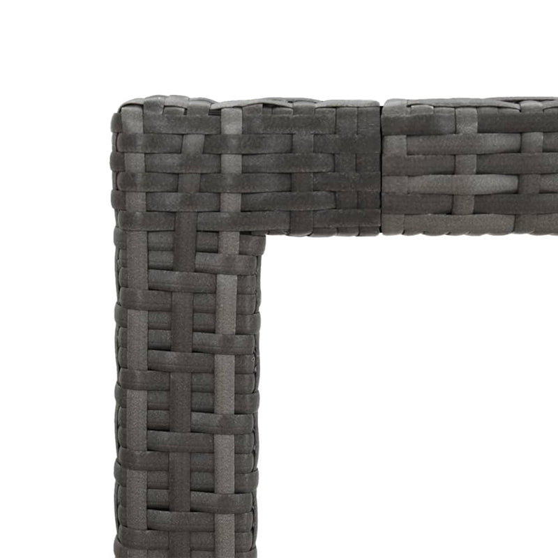 vidaXL Garden Table 150x90x75 cm Poly Rattan and Acacia Wood Grey