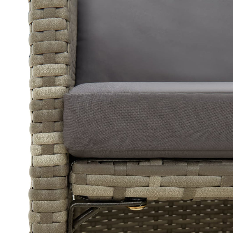 vidaXL Garden Chairs with Cushions 4 pcs Poly Rattan Grey