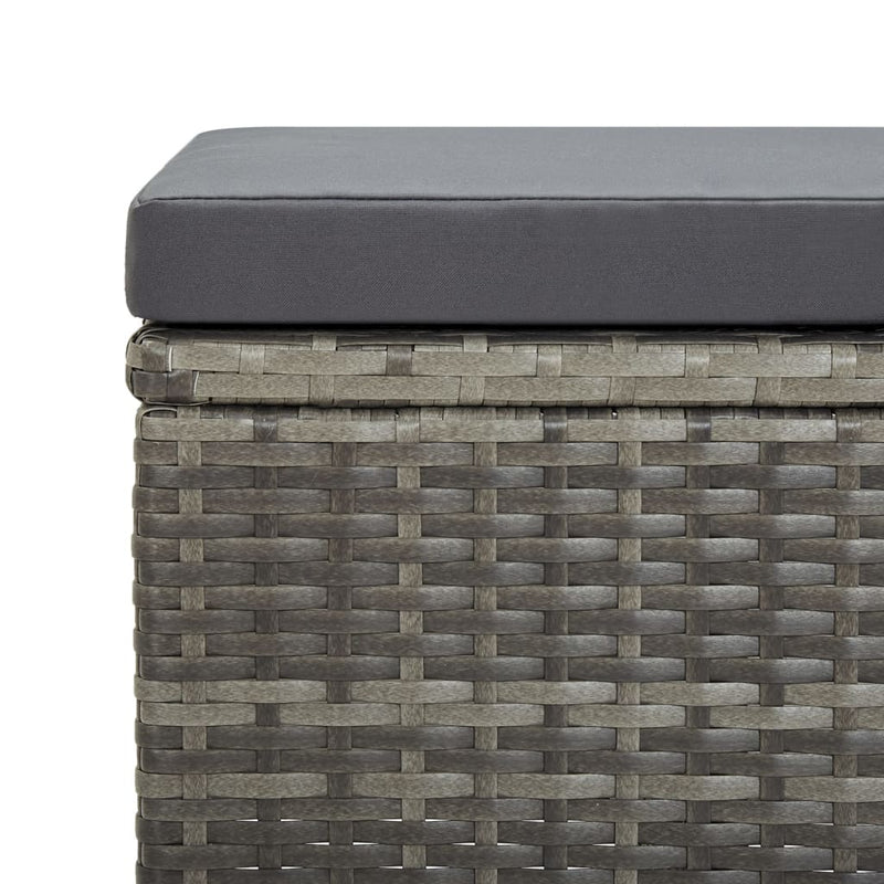 vidaXL Garden Stools 4 pcs with Cushions Poly Rattan Grey