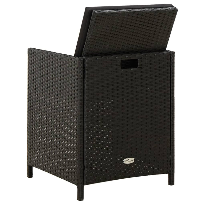 vidaXL Garden Chairs with Cushions 2 pcs Poly Rattan Black
