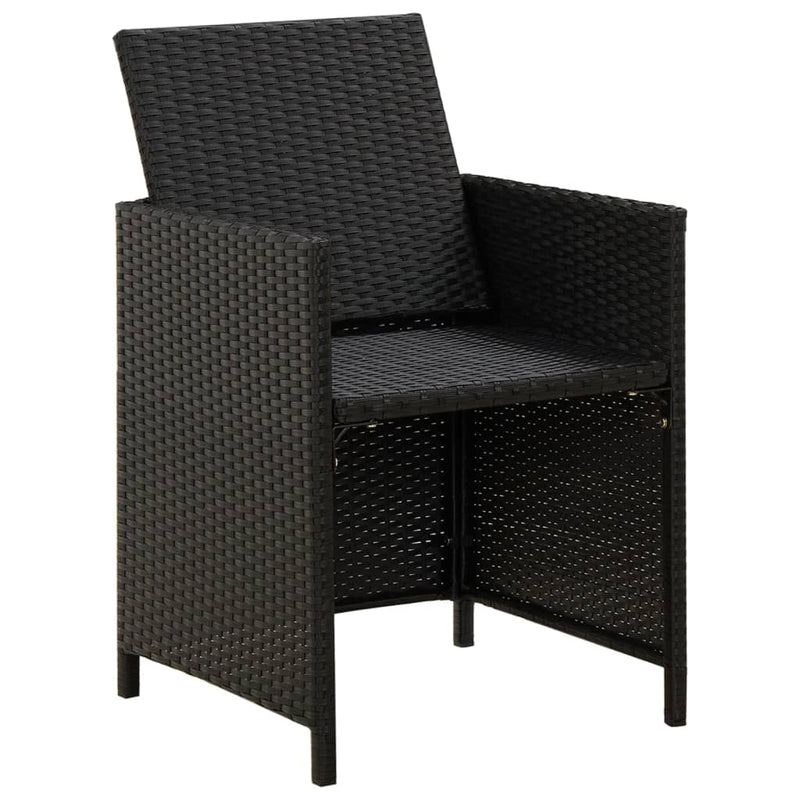 vidaXL Garden Chairs with Cushions 2 pcs Poly Rattan Black