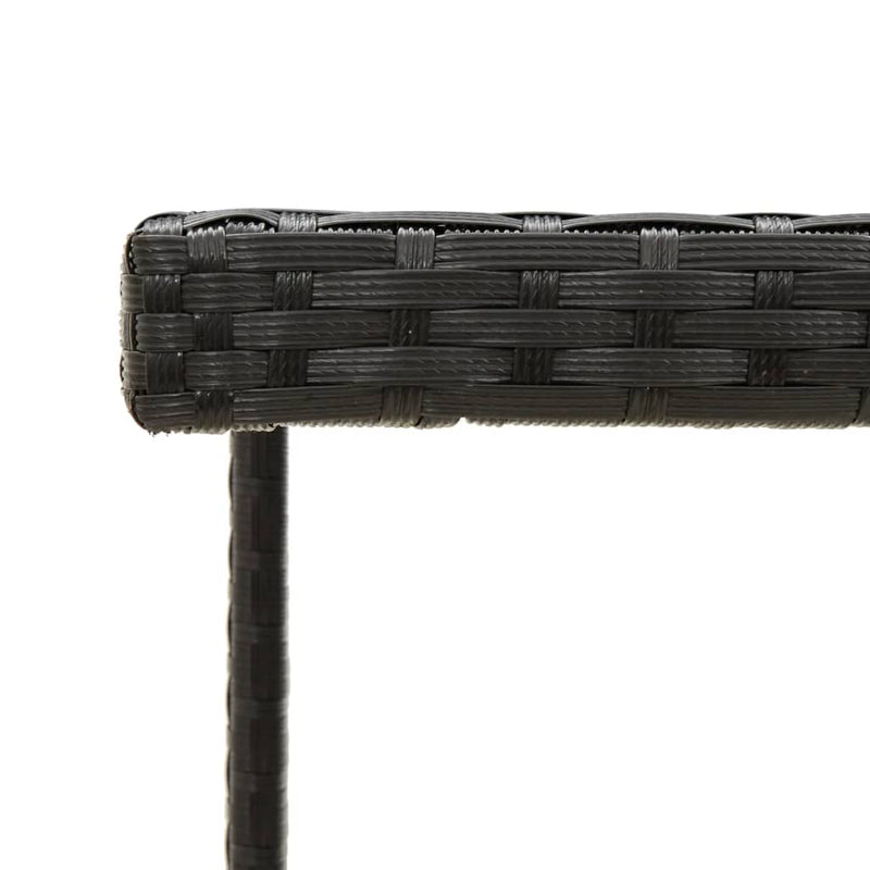 vidaXL Garden Table Black 109x107x74 cm Poly Rattan and Glass