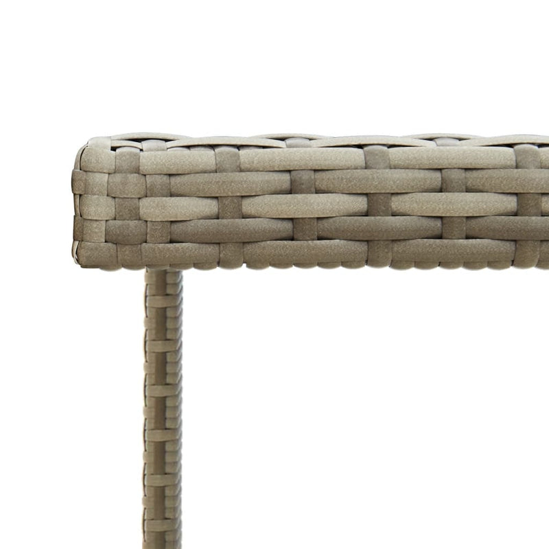 vidaXL Garden Table Grey 109x107x74 cm Poly Rattan and Glass