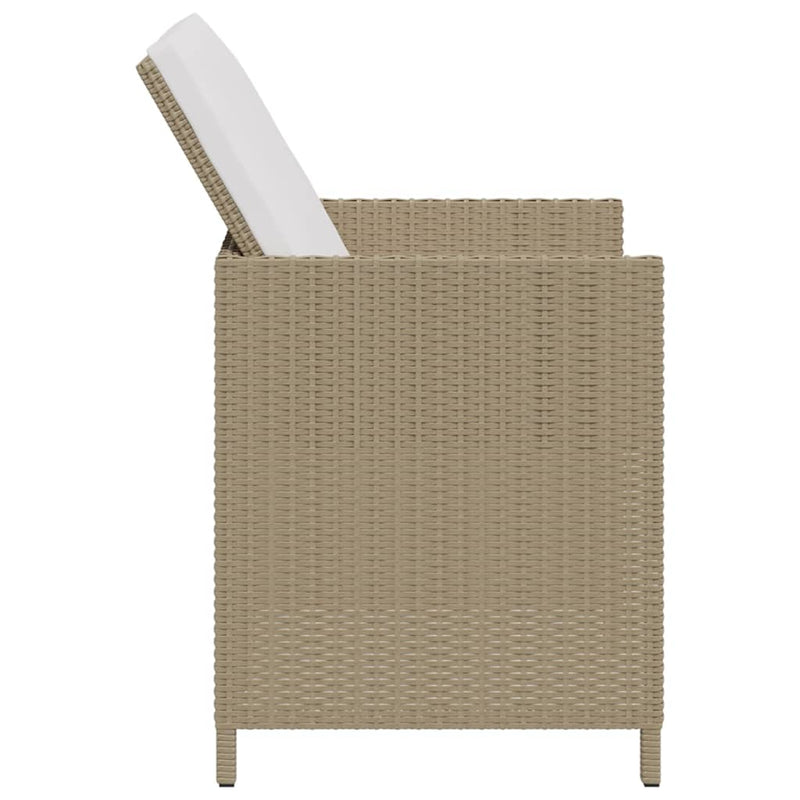 vidaXL Garden Chairs with Cushions 4 pcs Poly Rattan Beige