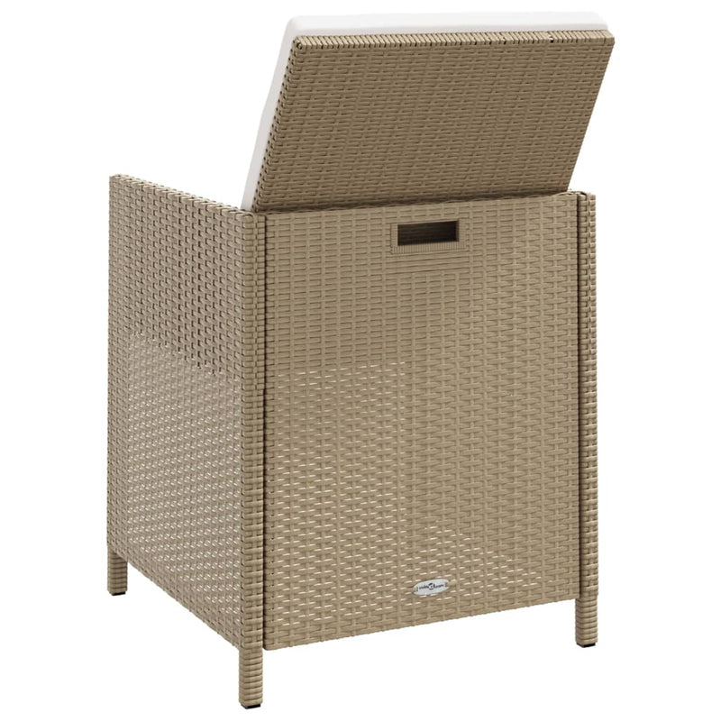 vidaXL Garden Chairs with Cushions 4 pcs Poly Rattan Beige
