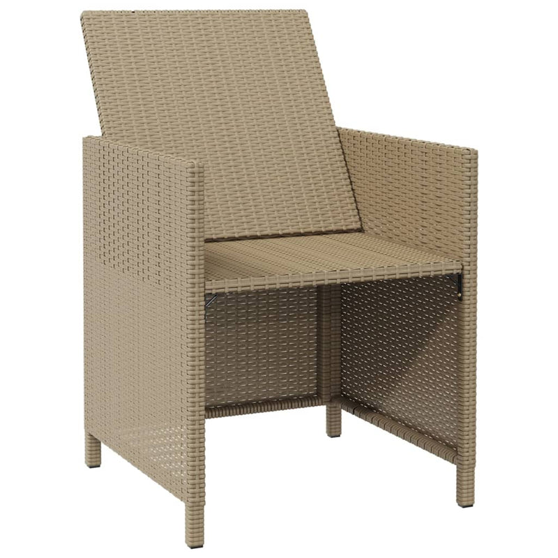 vidaXL Garden Chairs with Cushions 4 pcs Poly Rattan Beige
