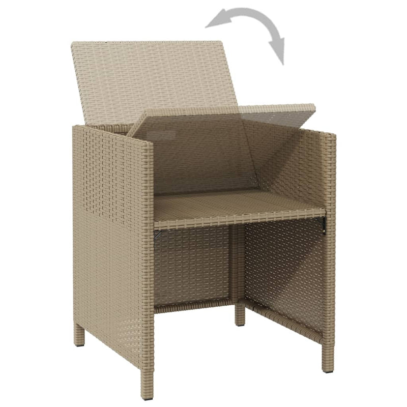 vidaXL Garden Chairs with Cushions 4 pcs Poly Rattan Beige