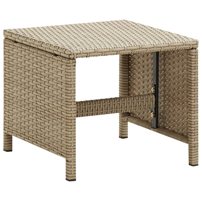 vidaXL Garden Stools 4 pcs with Cushions Poly Rattan Beige