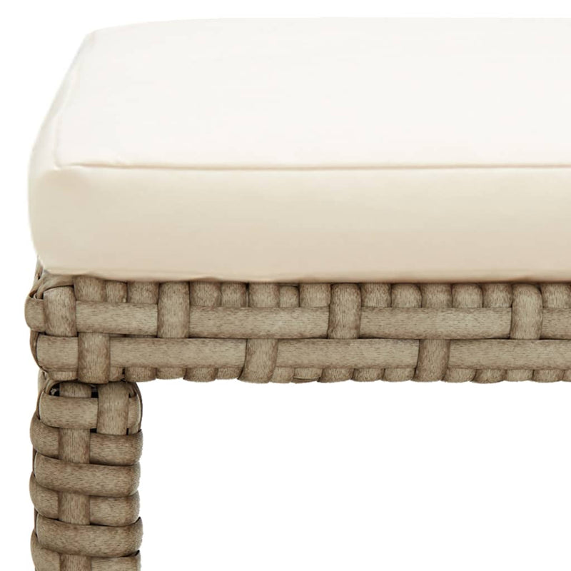 vidaXL Garden Stools 4 pcs with Cushions Poly Rattan Beige
