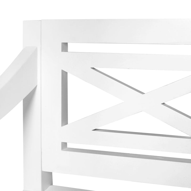 vidaXL Batavia Bench 123 cm Solid Mahogany Wood White