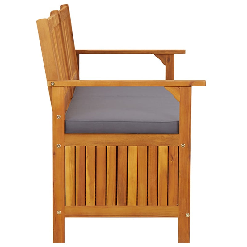 vidaXL Storage Bench with Cushion 148 cm Solid Wood Acacia