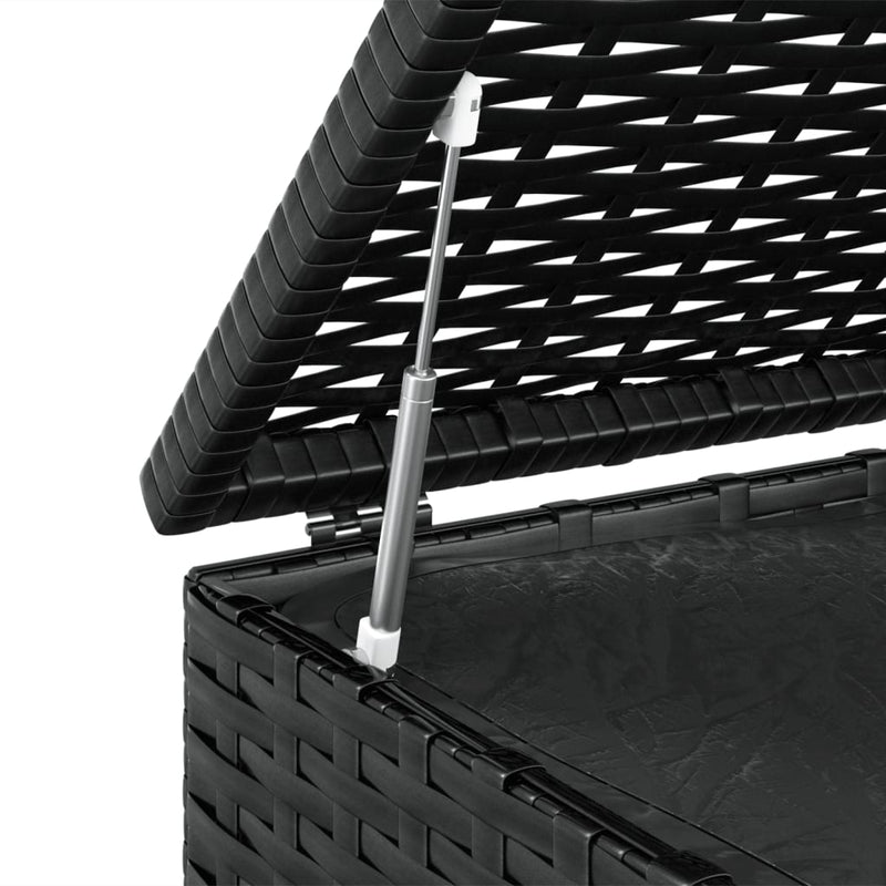 vidaXL Garden Cushion Box PE Rattan 100x49x103.5 cm Black