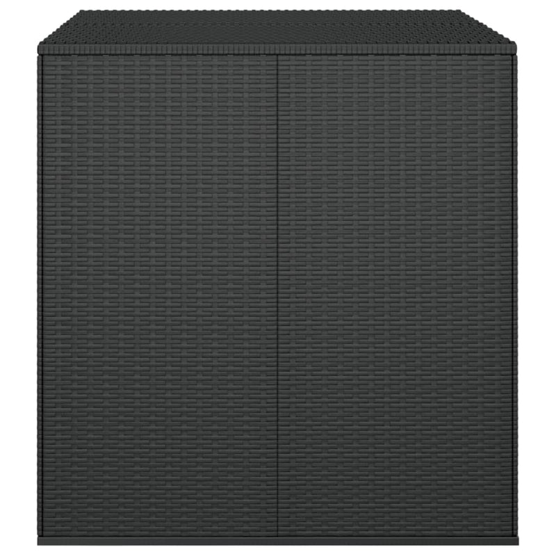 vidaXL Garden Cushion Box PE Rattan 100x97.5x104 cm Black