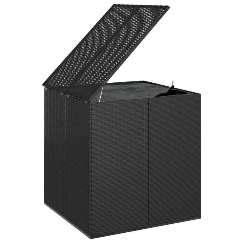 vidaXL Garden Cushion Box PE Rattan 100x97.5x104 cm Black
