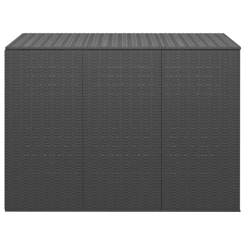 vidaXL Garden Cushion Box PE Rattan 145x100x103 cm Black