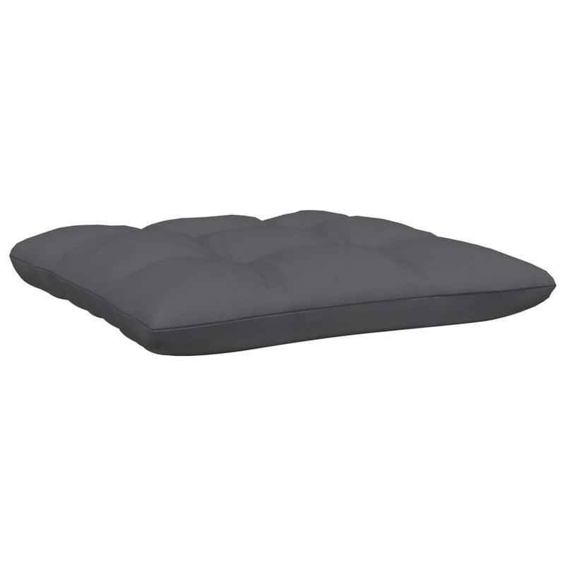 vidaXL Garden Footstool with Anthracite Cushion Black Solid Pinewood