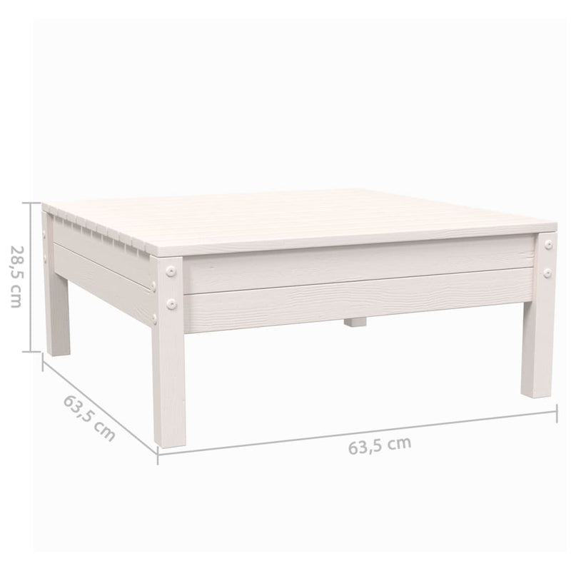 vidaXL 3 Piece Garden Lounge Set with Cushions White Solid Pinewood
