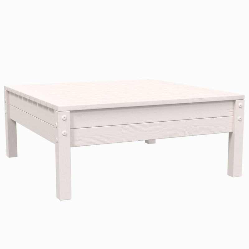 vidaXL 3 Piece Garden Lounge Set with Cushions White Solid Pinewood
