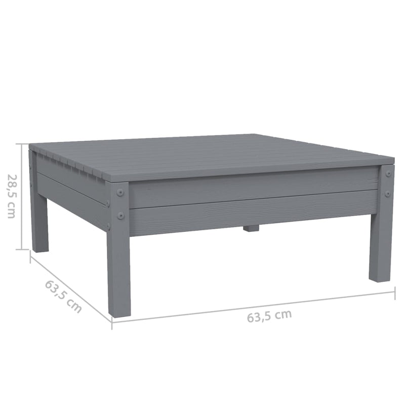vidaXL 3 Piece Garden Lounge Set with Cushions Grey Solid Pinewood