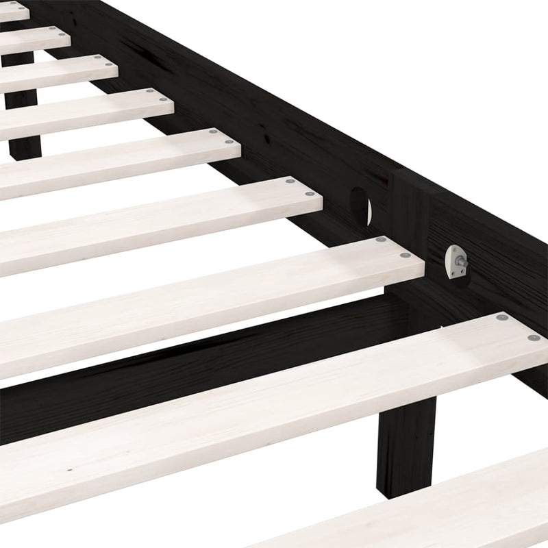vidaXL Bed Frame without Mattress Black Solid Wood 90x190 cm