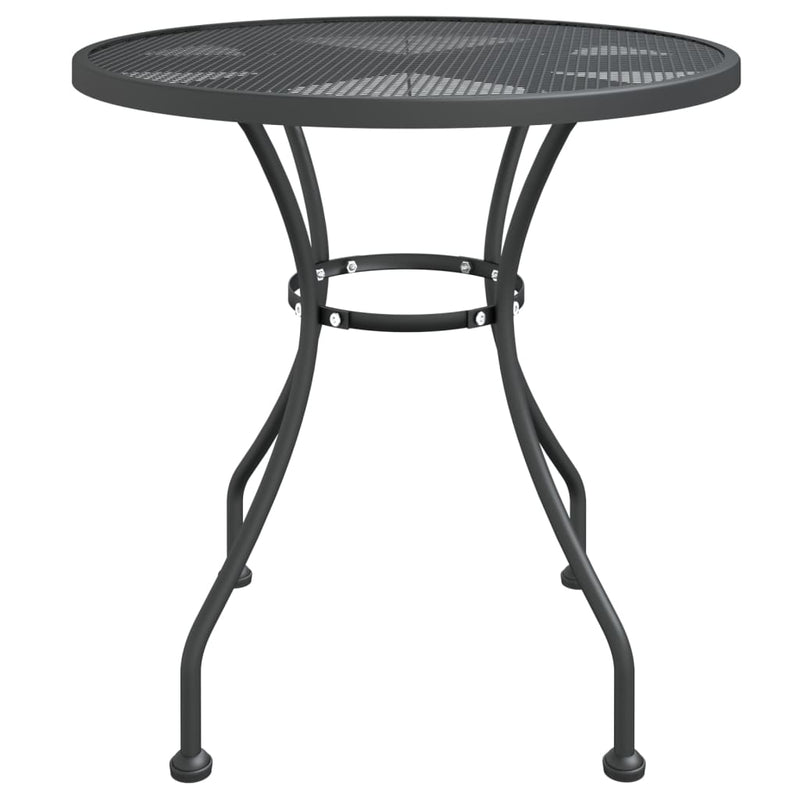vidaXL Garden Table Ø80x72 cm Expanded Metal Mesh Anthracite