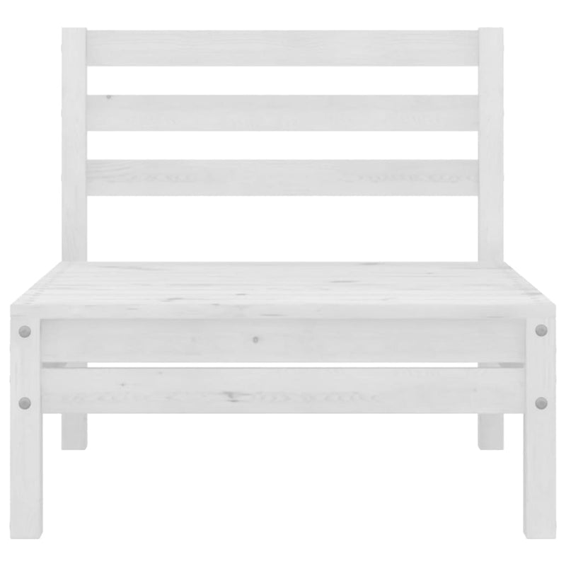 vidaXL 3 Piece Garden Lounge Set White Solid Wood Pine