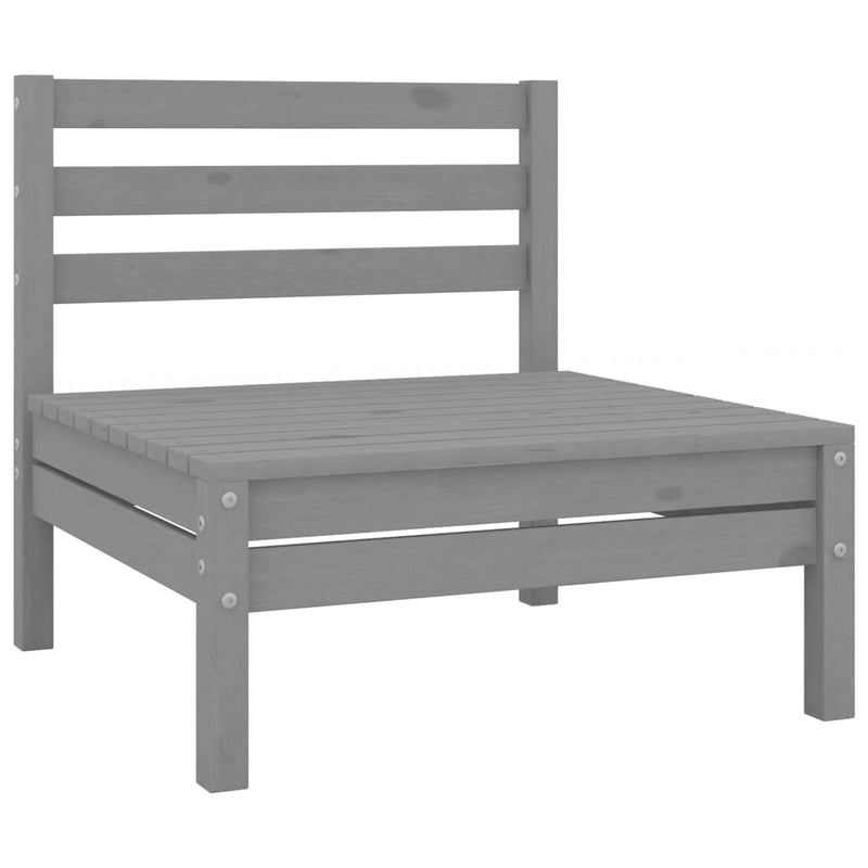 vidaXL 3 Piece Garden Lounge Set Grey Solid Wood Pine