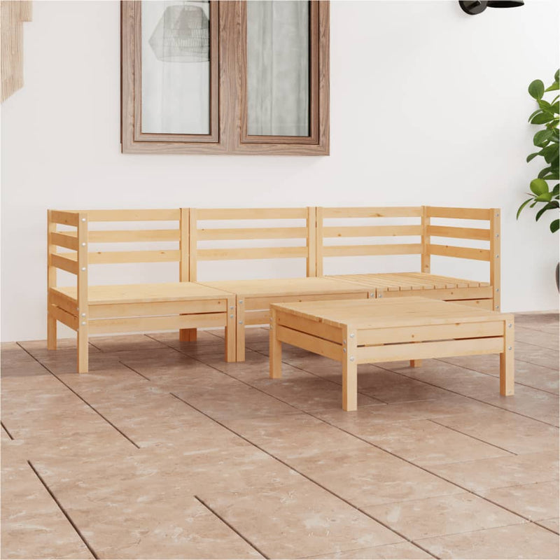 vidaXL 4 Piece Garden Lounge Set Solid Wood Pine