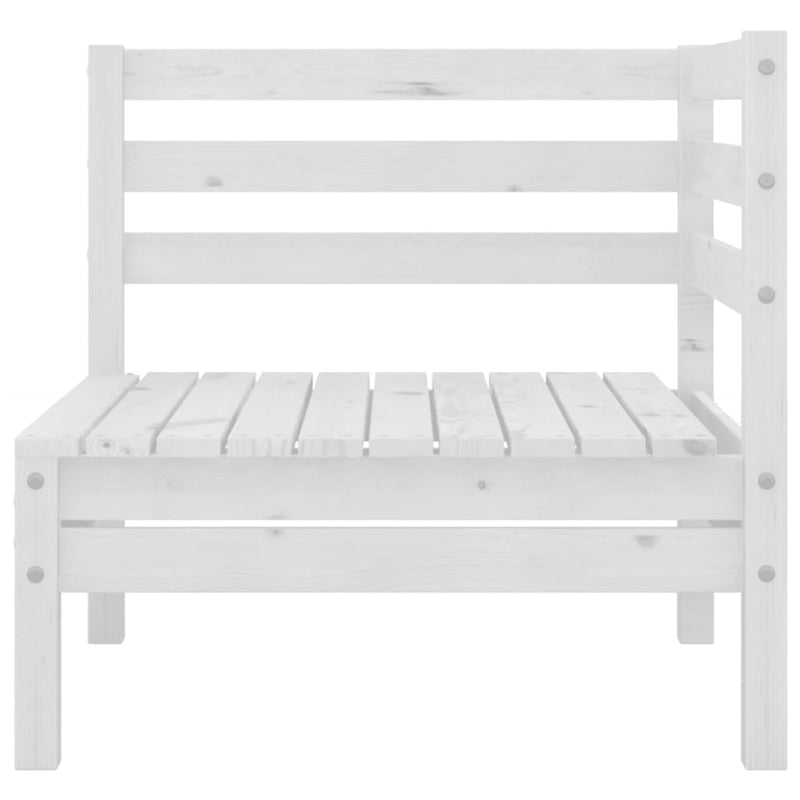 vidaXL 4 Piece Garden Lounge Set White Solid Wood Pine