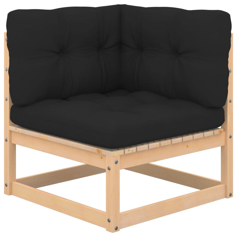 vidaXL Garden Corner Sofas with Cushions 2 pcs Solid Wood Pine