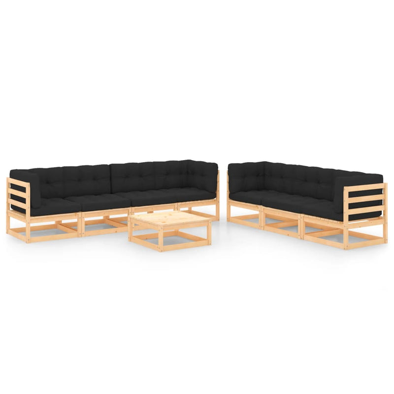 vidaXL 8 Piece Garden Lounge Set with Cushions Solid Pinewood