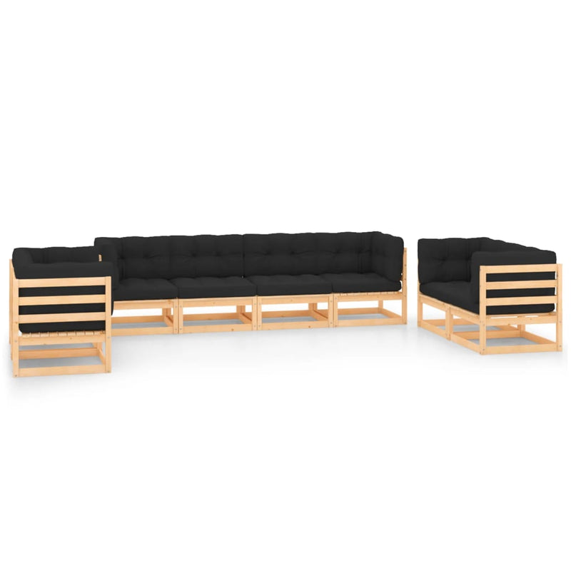 vidaXL 8 Piece Garden Lounge Set with Cushions Solid Pinewood