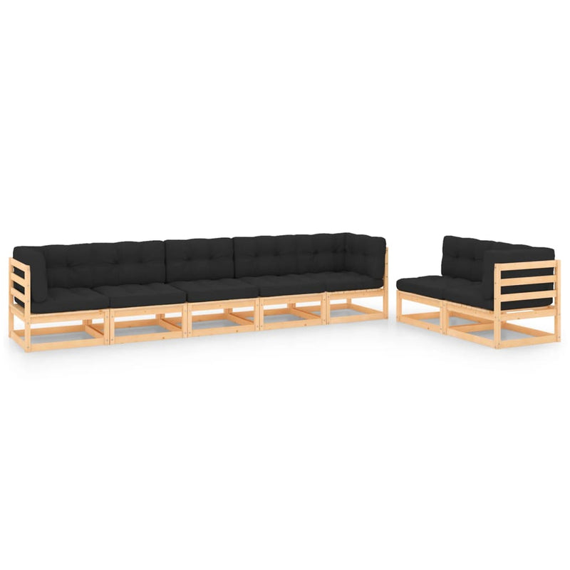 vidaXL 7 Piece Garden Lounge Set with Cushions Solid Pinewood