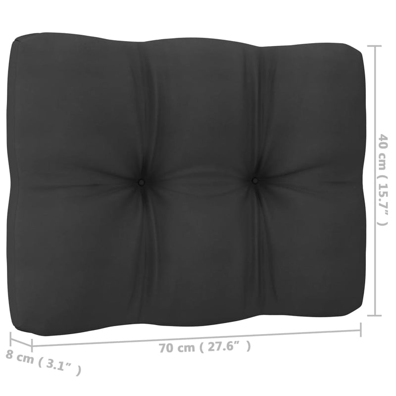 vidaXL 7 Piece Garden Lounge Set with Anthracite Cushions Pinewood