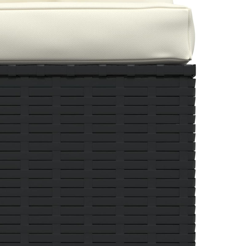 vidaXL 4-Seater Sofa with Cushions Black Poly Rattan