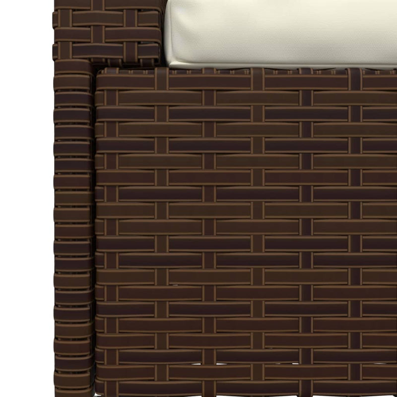 vidaXL 2-Seater Sofa with Cushions Brown Poly Rattan