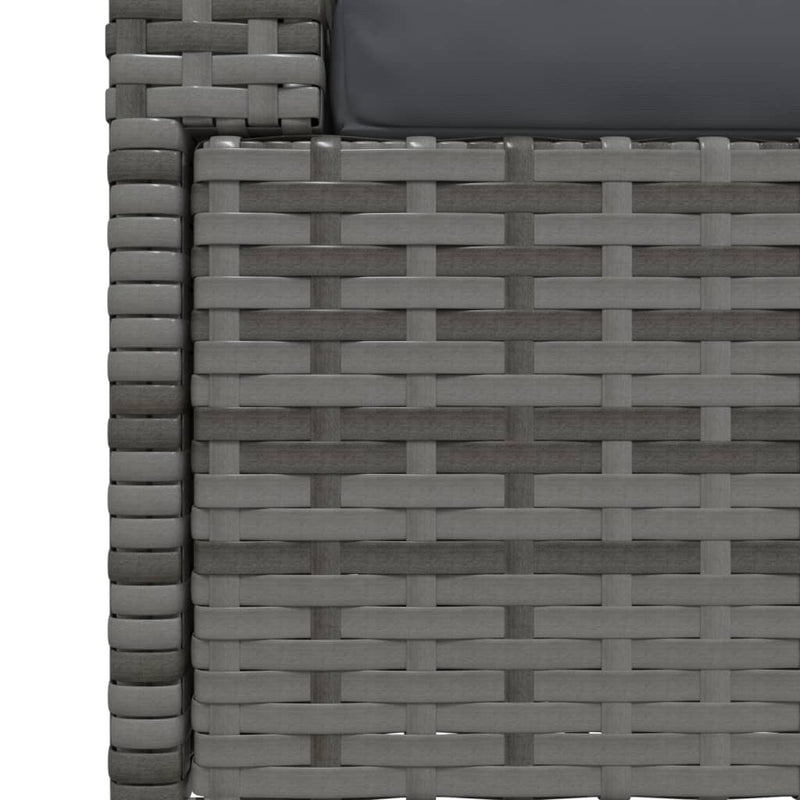 vidaXL 2-Seater Sofa with Cushions Grey Poly Rattan