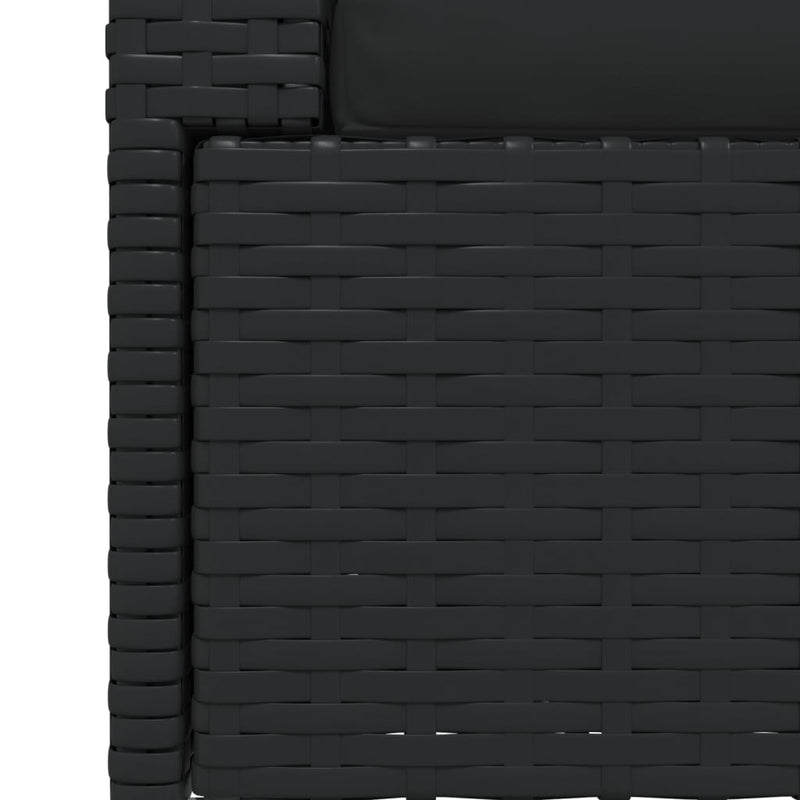 vidaXL 2-Seater Sofa with Cushions Black Poly Rattan