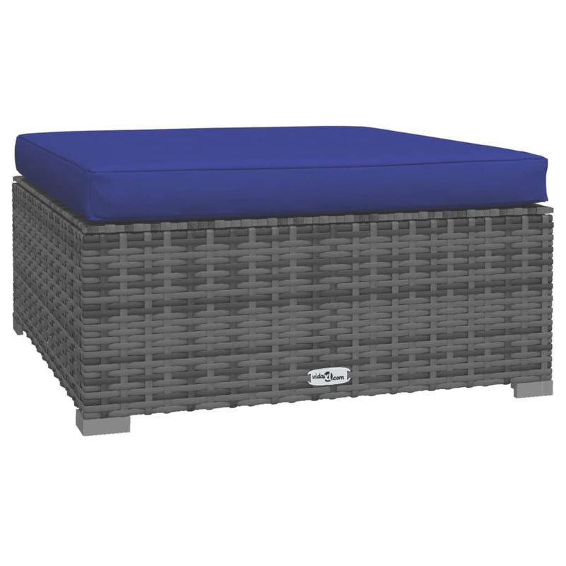 vidaXL 4 Piece Garden Lounge Set with Cushions Grey Poly Rattan