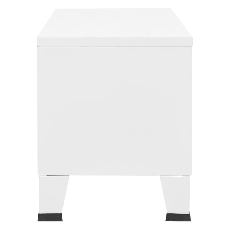 vidaXL Industrial TV Cabinet White 105x35x42 cm Metal
