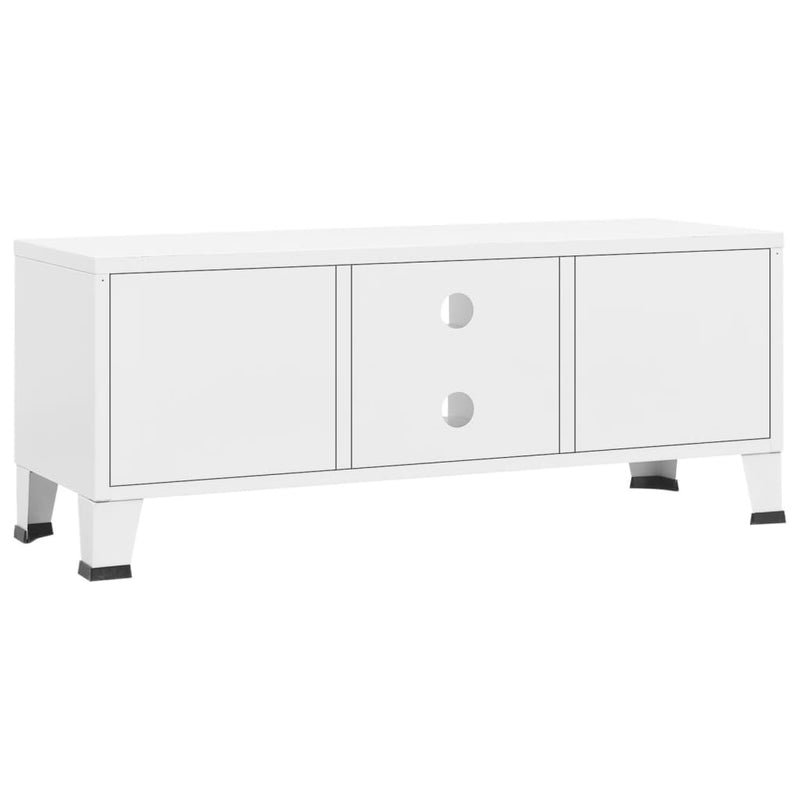 vidaXL Industrial TV Cabinet White 105x35x42 cm Metal