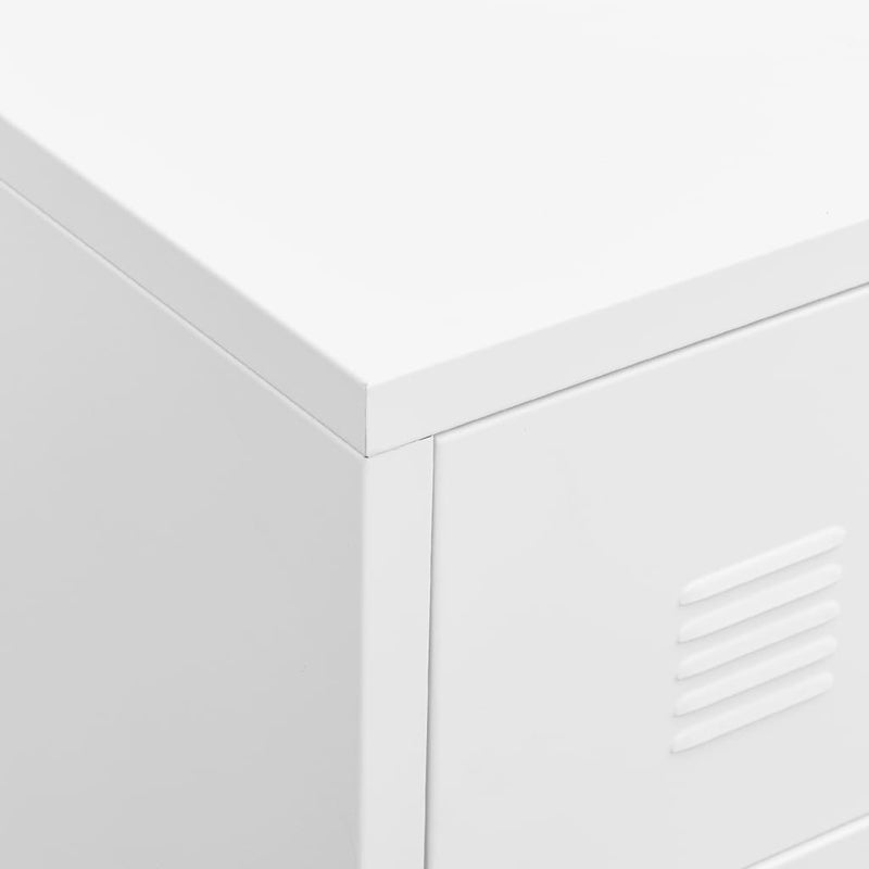 vidaXL Industrial TV Cabinet White 105x35x42 cm Metal