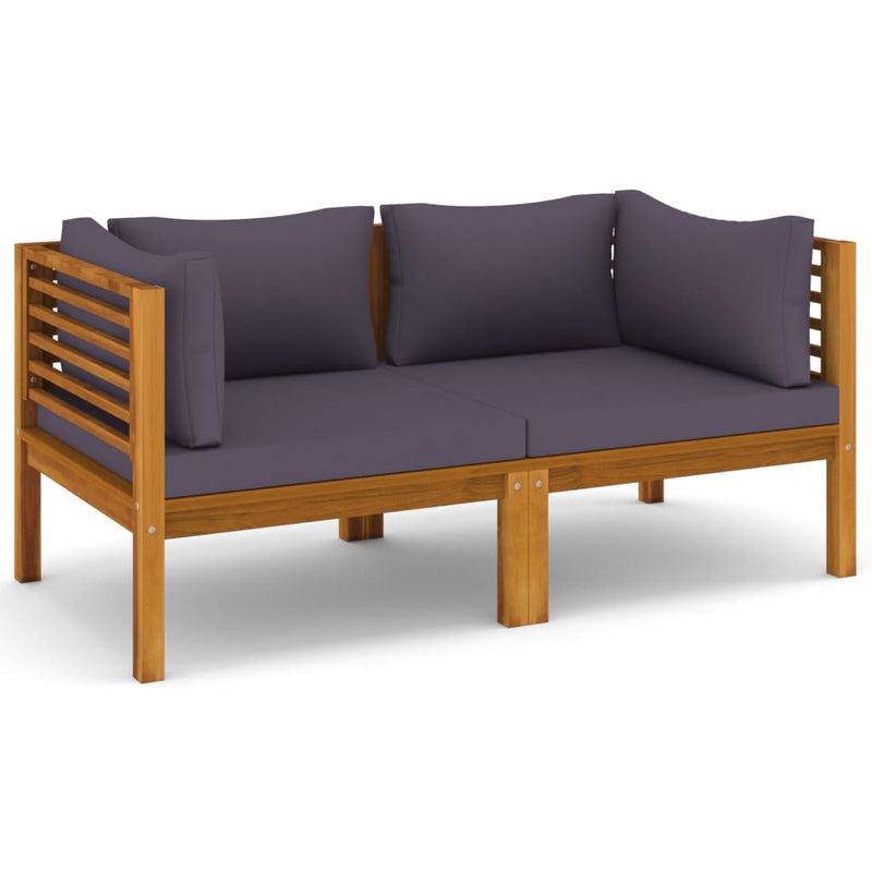 vidaXL 2-Seater Garden Sofa with Cushion Solid Wood Acacia