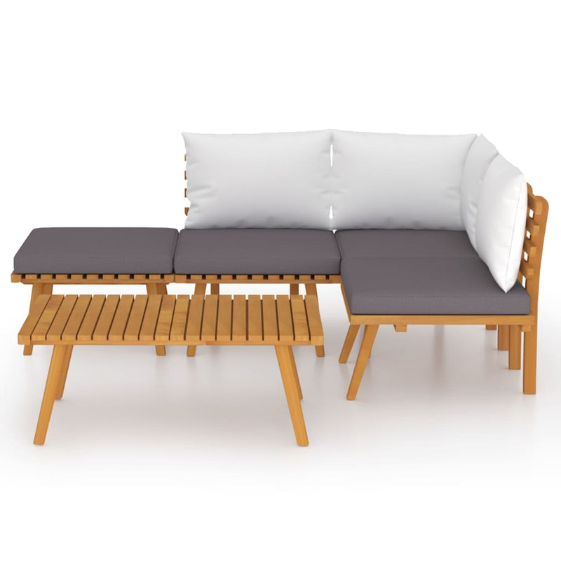 vidaXL 5 Piece Garden Lounge Set with Cushions Solid Wood Acacia