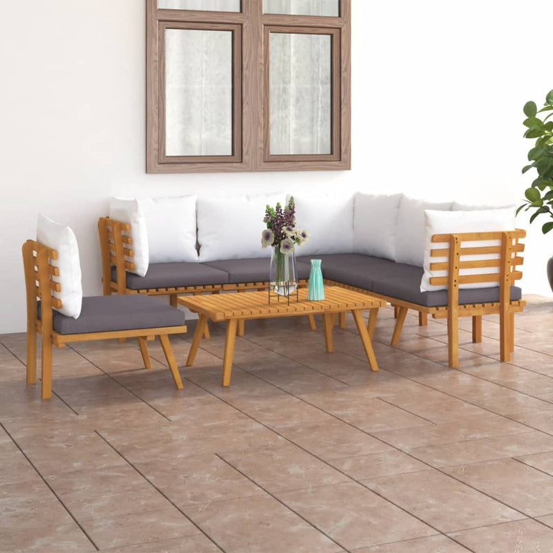 vidaXL 7 Piece Garden Lounge Set with Cushions Solid Wood Acacia