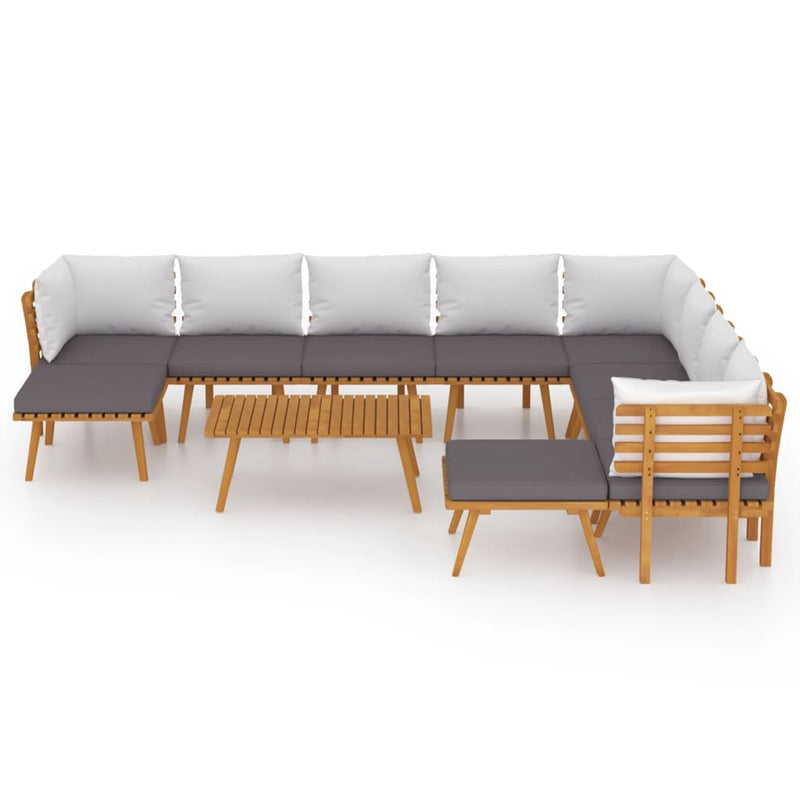 vidaXL 11 Piece Garden Lounge Set with Cushions Solid Wood Acacia