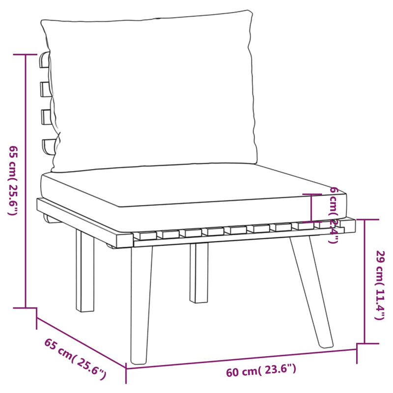 vidaXL 12 Piece Garden Lounge Set with Cushions Solid Wood Acacia